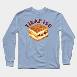 Cute Kawaii Tiramisu Italian Dessert Funny Birthday Long Sleeve T-Shirt